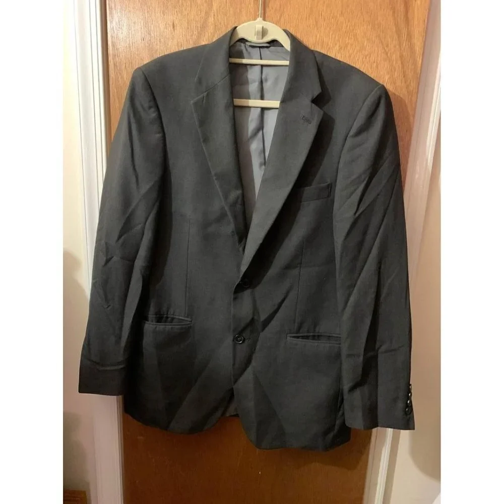 Saddlebred Suit Jacket Sports Coat Blazer Business Casual Office Size 40L Gray